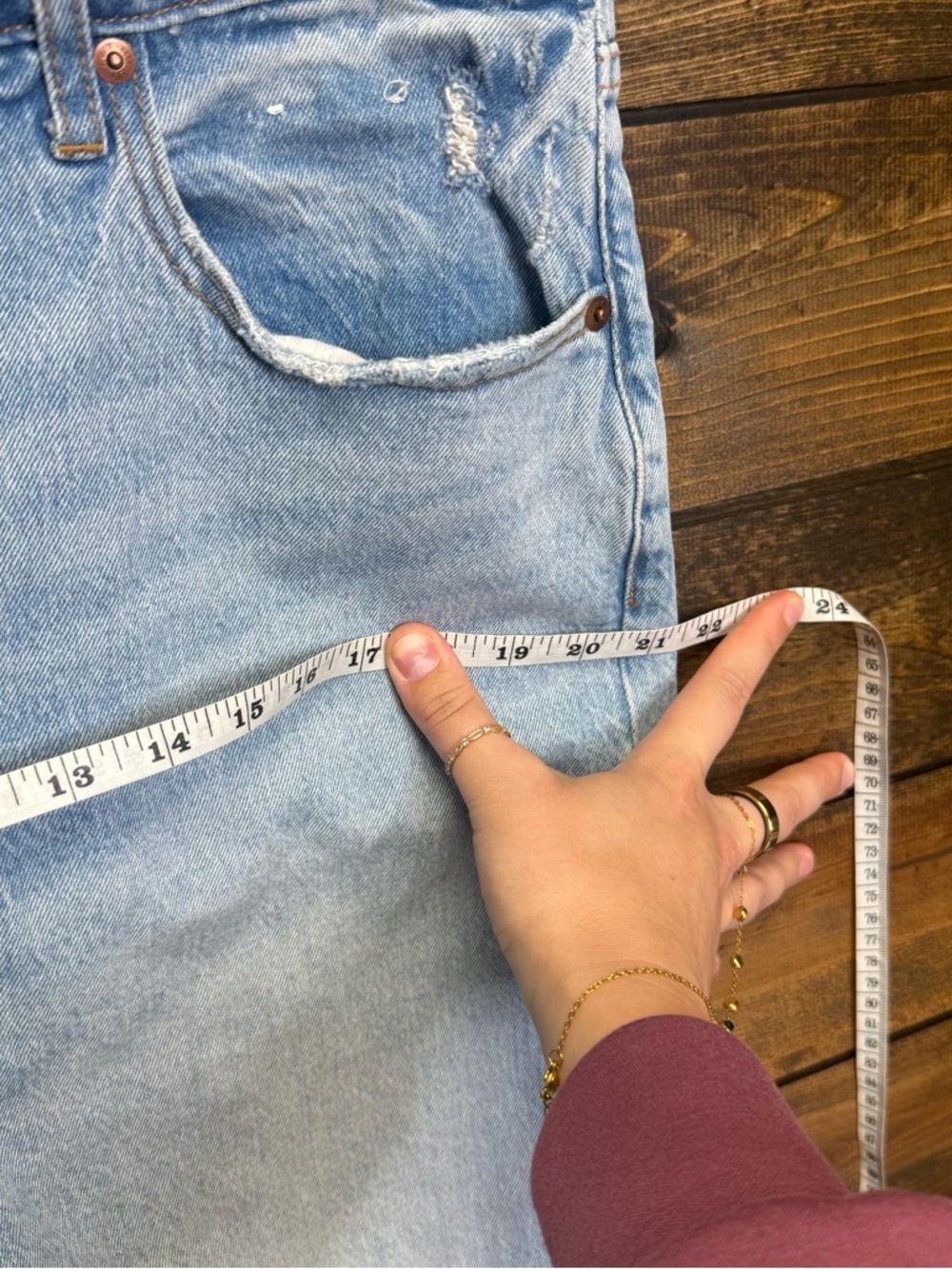 Abercrombie and Fitch Distressed Jeans Size 12 31" waist curve love 90's relaxed - Picture 13 of 14